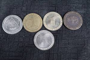 lot 338 image: One Dollar Gaming Token Lot - Leech Lake Reservation & Native American Tokens