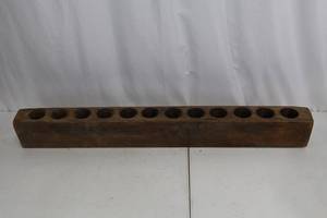 lot 359 image: Wooden Block with Holes - Vintage Multi-Hole Holder