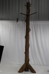 lot 360 image: Coat Rack - Tree Trunk with Branch Hooks