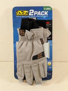lot 100 image: 3M MECHANIX WEAR COLD WEATHER X-LARGE WINTER GLOVES 2PK.