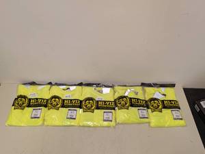 lot 115 image: NEW (5) OCCUNOMIX HI-VIZ WORKWEAR 4X SHIRTS