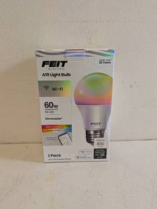 lot 202 image: FEIT ELECTRIC A19 WIFI 60W DIMMABLE LED LIGHT BULB PK.