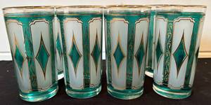 lot 60 image: Vintage Libbey Emerald Green Glasses