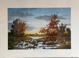 lot 68 image: Donald Blakney print Horseshoe Lake Honkers