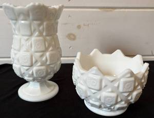 lot 86 image: Westmoreland Milk Glass Pieces