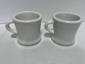 lot 51 image: 2 Vintage Hall Heavy White Restaurant Coffee Mugs