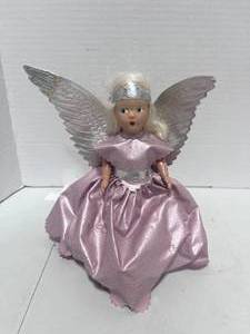 lot 90 image: Vintage Handmade Angel Tree Topper Paper and Vynl
