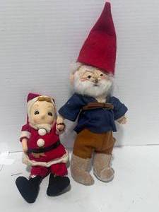 lot 97 image: Vintage Soft Santa and Vintage Elf