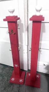 lot 106 image: Two 4 Stocking PostsCoat Hanger Posts Christmas