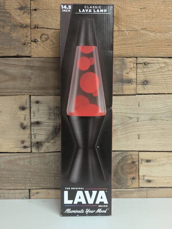 lot 34 image: LAVA 14.5 Scarlet Soundwave Novelty Table Lamp