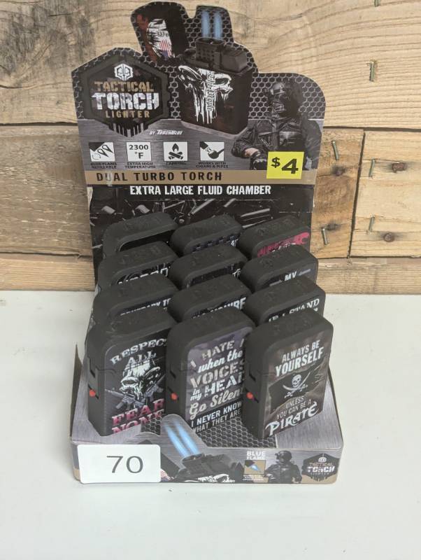 lot 70 image: Tac Gear Dual Torch Lighter- 12 Pieces Per Retail Ready Display 40967