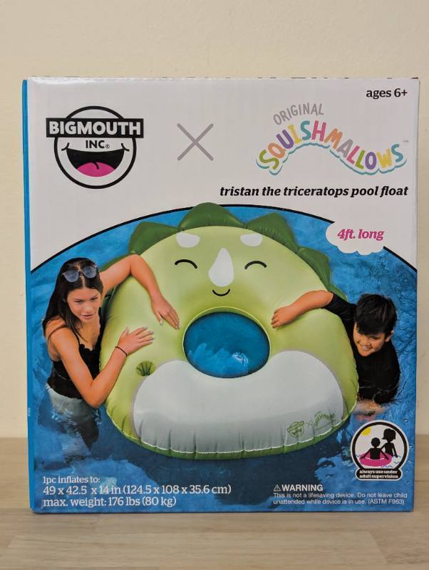 lot 168 image: BigMouth x Squishmallows Original Tristan the Triceratops Giant Pool Float