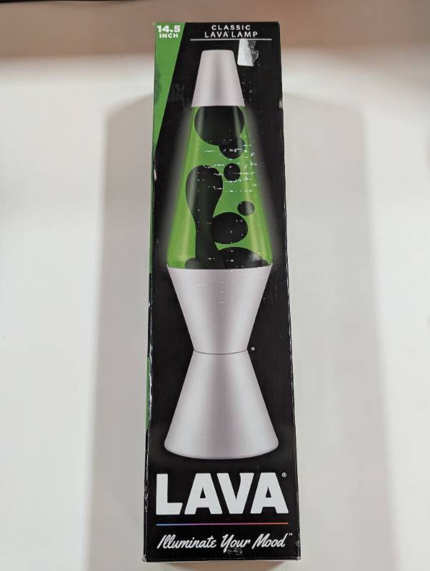 lot 14 image: Classic Lava Lamp - 14.5 - BlackGreen - Illuminate Your Mood