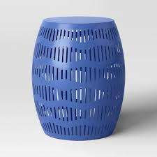 lot 56 image: Metal Cutout Round Patio Accent Table - Room Essentials - Blue