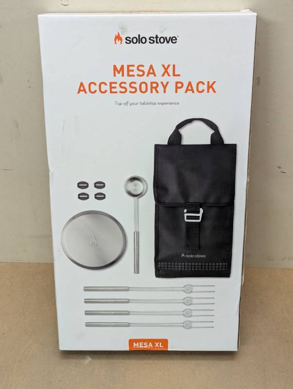 lot 60 image: Solo Stove 10 pc Mesa XL Tabletop Firepit Tool Kit Stainless Steel Finish