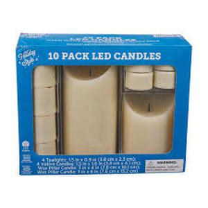 lot 4 image: Holiday Style 10 Pack LED Candles, Assorted
