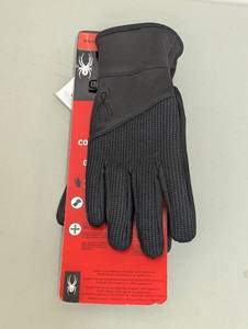 lot 31 image: Spyder Mens Core Conduct Gloves 3M Thinsulate, Leather Palm. Medium Black