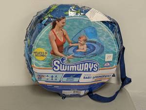 lot 27 image: Swimways Sun Canopy Spring Float with Hyper-Flate Valve - Shark
