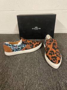lot 23 image: Coach C103 Wild Beast Nappa Slip-On Sneakers Size 10M with Box