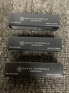 lot 134 image: Lot of 3 Savvy Minerals by Young Living Lipsticks Daydream 0.2 oz