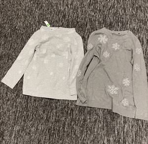 lot 165 image: Set of 2 Talbots XS Gray Sweaters with Snowflake Design
