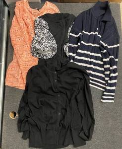 lot 196 image: Set of 4 Womens Size Large Sweaters and Tops Assorted Colors