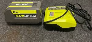lot 270 image: Ryobi 40V 6Ah Lithium Battery with Charger