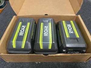 Set of 3 Ryobi 40V Lithium 4Ah Batteries