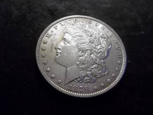 lot 1 image: 1879 Morgan Silver Dollar
