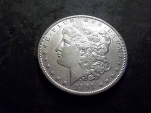 lot 19 image: 1891 S Morgan Silver Dollar
