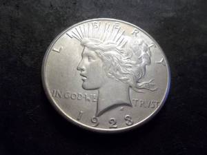 lot 28 image: 1923 S Peace Silver Dollar