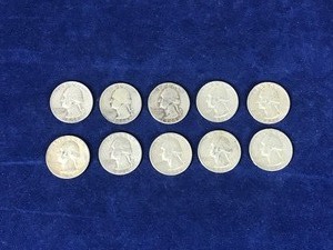 lot 257 image: 10 - Washington Silver Quarters - see description for more info