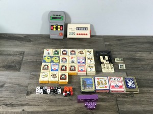lot 275 image: Playing Cards - Football Electronic Game - Draw Poker Electronic Game - Dice - Metal Dice with Case - Puzzles