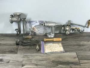 lot 295 image: Lot of Vintage Meat Grinders - Griswold - Hobart and Universal