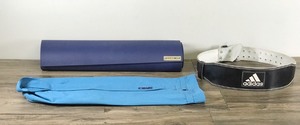 lot 356 image: Jade Yoga Mat with Storage Bag & Adidas Weight Lifting Belt