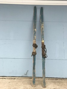 lot 379 image: Vintage Wooden Skiis