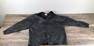 lot 444 image: Black Stallion Genuine Leather Jacket - Size XL - Says Southwest Carpenters on the Front