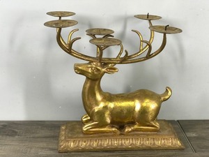 lot 190 image: Unique Beautiful Vintage Reindeer Candelabra