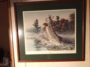 lot 166 image: Tiger Fury print of fish by Rick Kelley