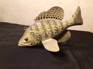 lot 118 image: Signed hand carved crappie spearing decoy by R. Whittier