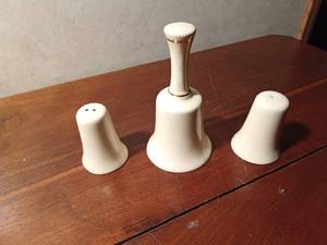 lot 97 image: Indy race car bell and salt 7 pepper shaker set