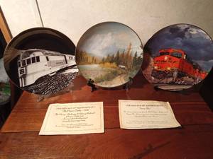 lot 72 image: 3 Numbered BNSF railway plates - See details below