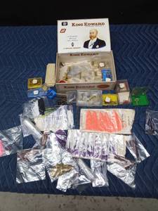 lot 36 image: Cigar box of fishing items