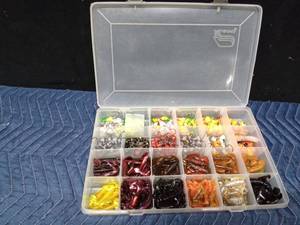 lot 29 image: Tackle box of Jigs and rubber bait