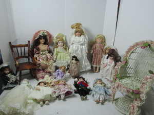 lot 92 image: Porcelain Dolls