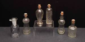 lot 20 image: Collection of Vintage Miniature Glass Bottles  Set of 6