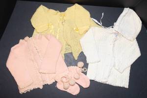 lot 18 image: Set of 3 Vintage Knitted Baby Sweaters