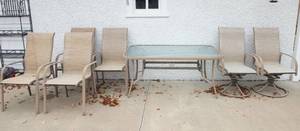 lot 68 image: Patio Set with Chairs  Table & 6 Chairs
