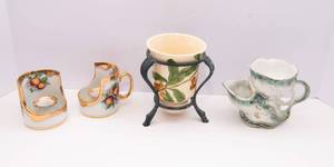 lot 66 image: Set of 4 Floral Glassware Pieces