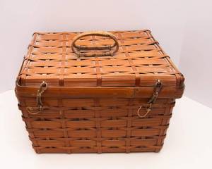 lot 56 image: Antique Woven BasketSuitcase